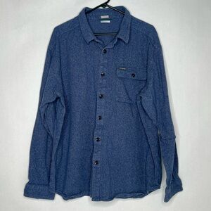 Columbia Button Up Shirt Menns XXL 2XL Regular Fit‎ Blue Long Sleeve Heavyweight